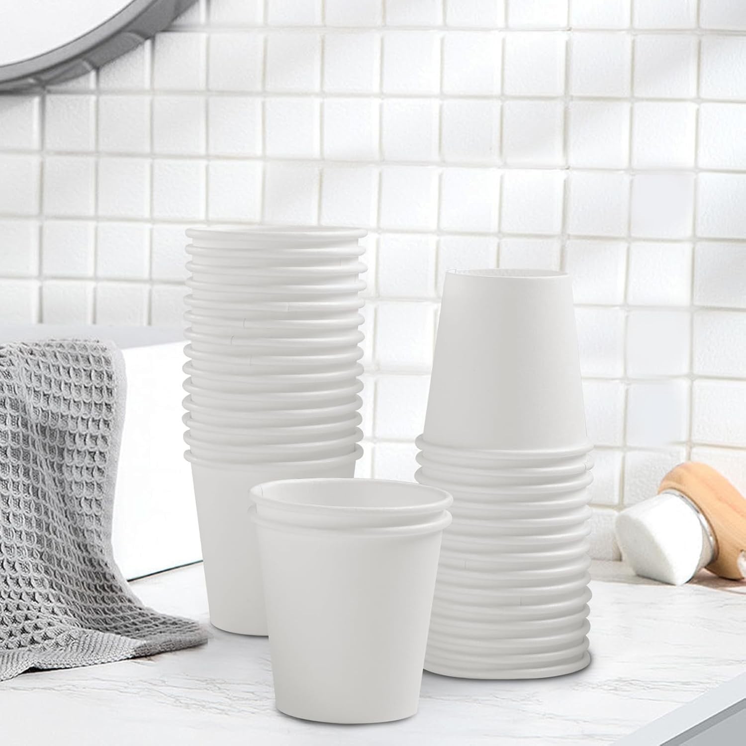 3oz Paper Cups Dixie Cup[100 Pack], Disposable Bathroom Cups, Elegant Design …