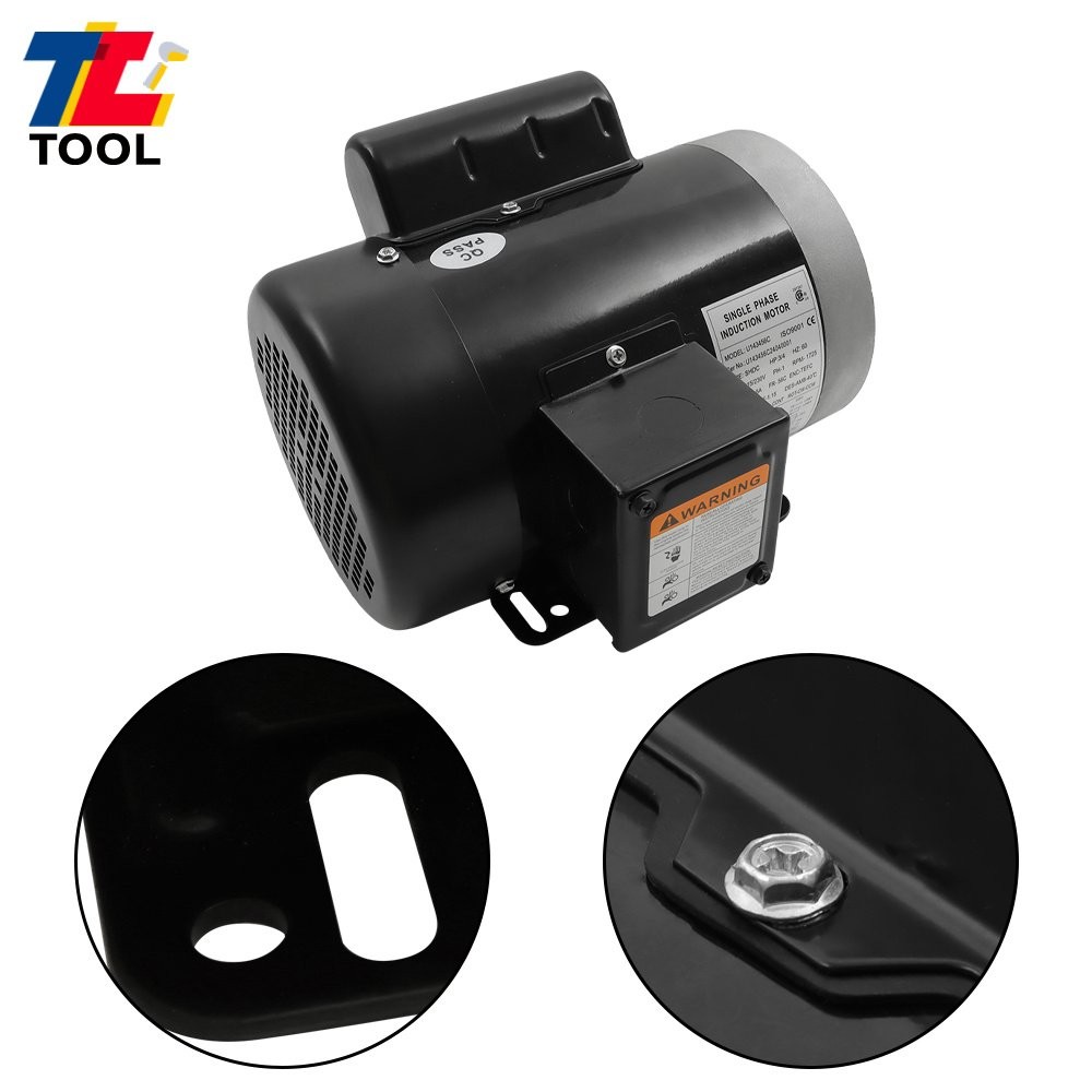 3/4 HP Electric Motor Single Phase 1725 rpm 5/8» shaft 115V/230V 56C Frame