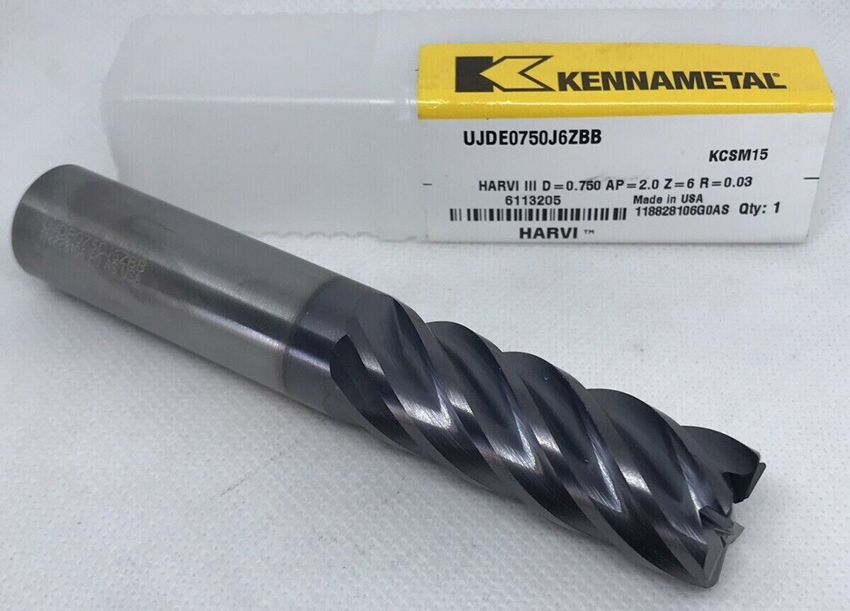 KENNAMETAL HARVI 6113205 CARBIDE 3/4×3/4x2x4-1/2 6F .030R BRAND NEW