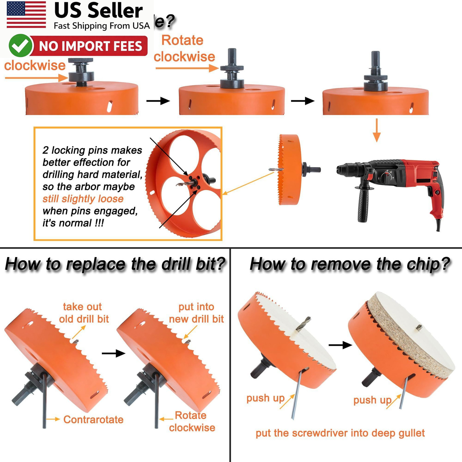 5.5 Inch Bi-Metal Hole Saw w/ Arbor for Metal Wood Plastic FROM USA