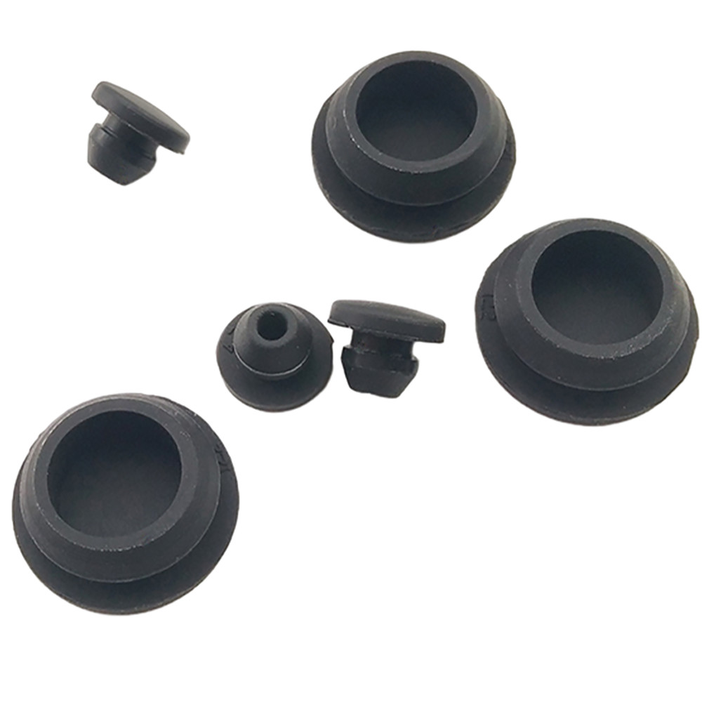 Black / White Snap-On Hole Plug Silicone Rubber Blanking Seal Bung Pipe Tube
