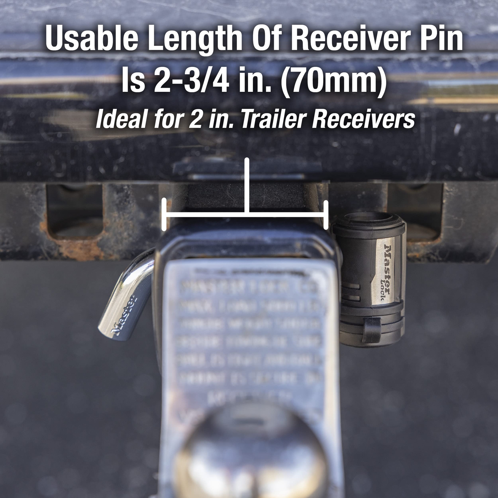 Master Lock Receiver Hitch Locking Pin Security for Class I II III IV Towing