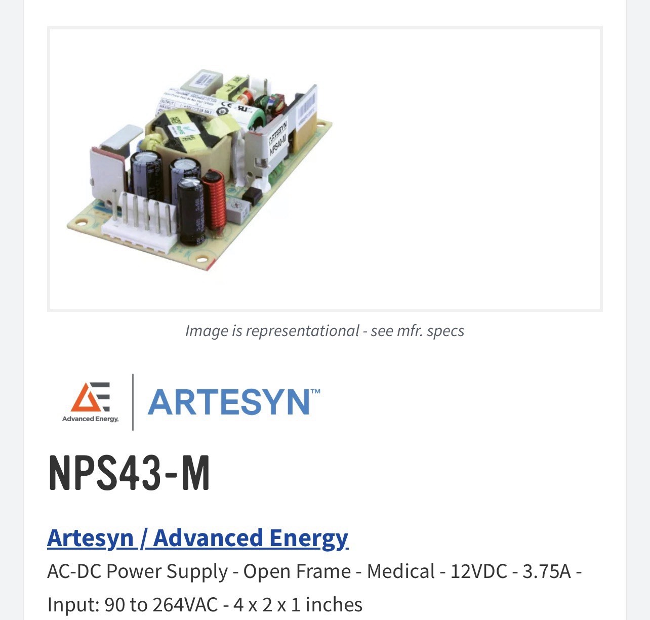 Artesyn NPS43-M