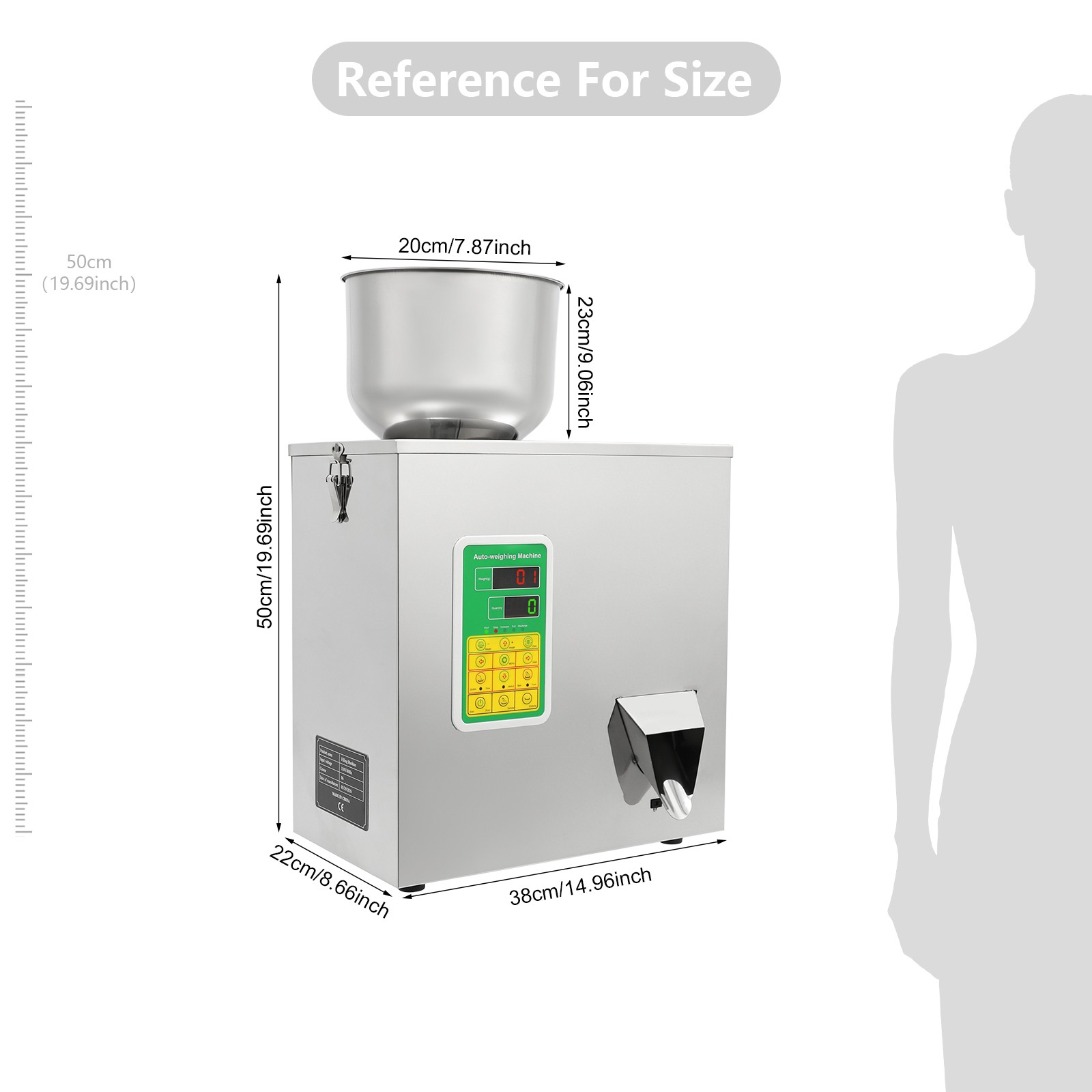 100W Stainless Steel Automatic Particle Filling Machine, 0.002-0.44lbs Weighing