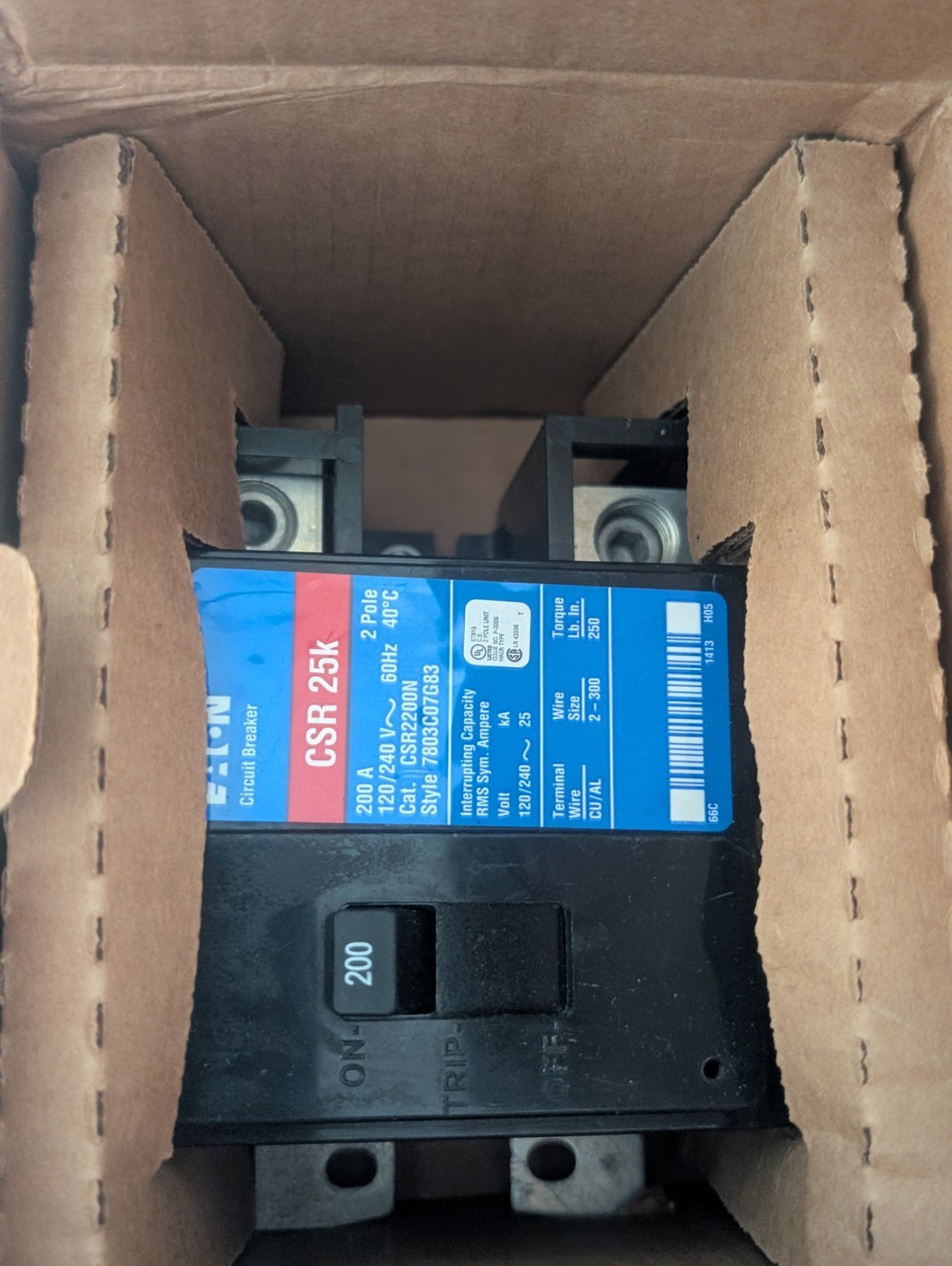 Eaton CSR2200N CH Main Breaker Kit, 200 Amp