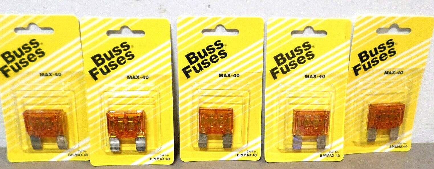 Box of 5 – Buss Fuses 40 Amp Fuse MAX-40 Blade Style