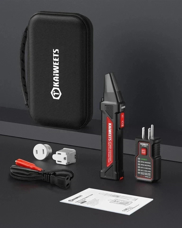 KAIWEETS Circuit Breaker Finder Tool Kit, GFCI Outlet Tester with DualSided L…