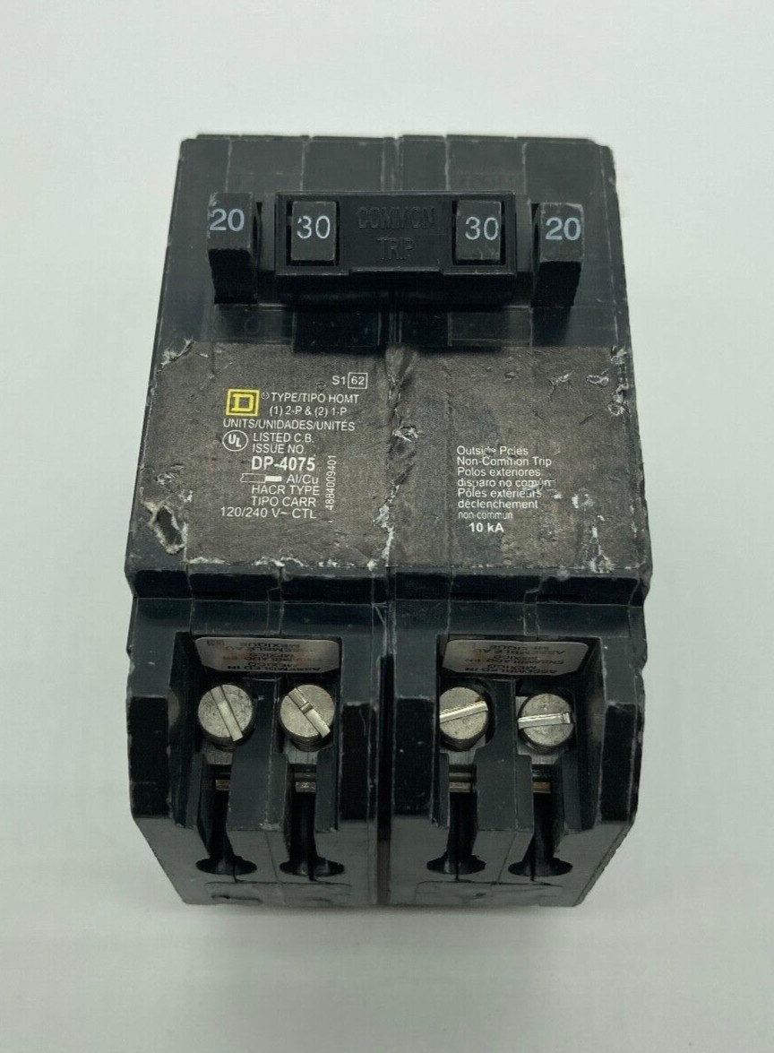 HOMT2020230 Homeline Quad Two 1 Pole 20 Amp One 2P 30 Amp Plug In Tandem Breaker