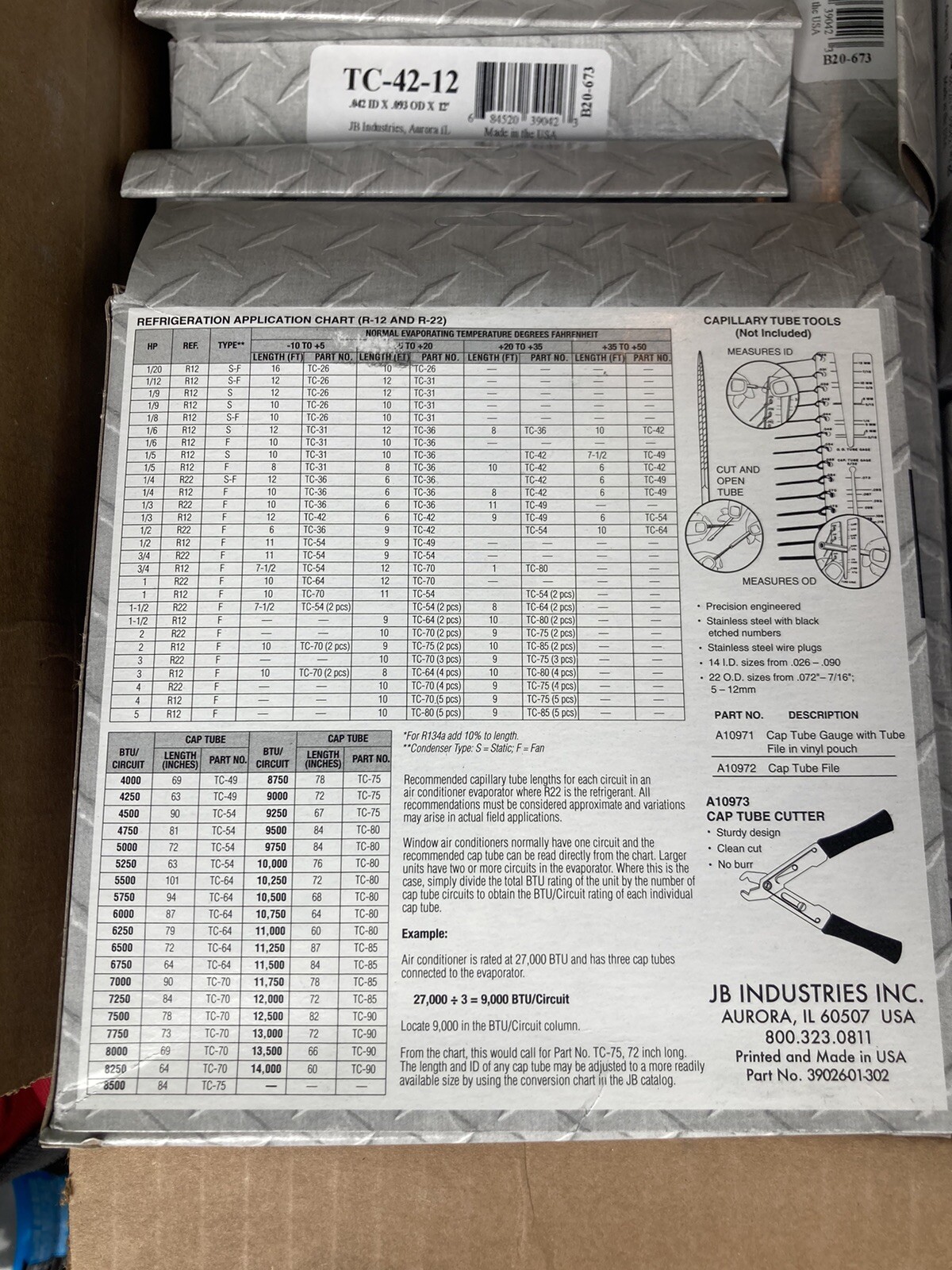 Jb Industries Tc-42-12 Cap Tube,.042 I.D. X .093 O.D. X 12 Ft