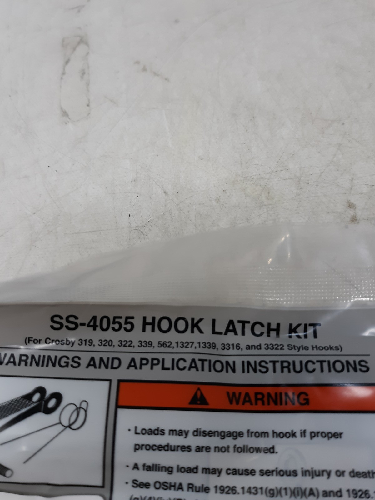 Crosby SS-4055 Stainless Steel Hook Latch Kit – Fits Older Style Hooks