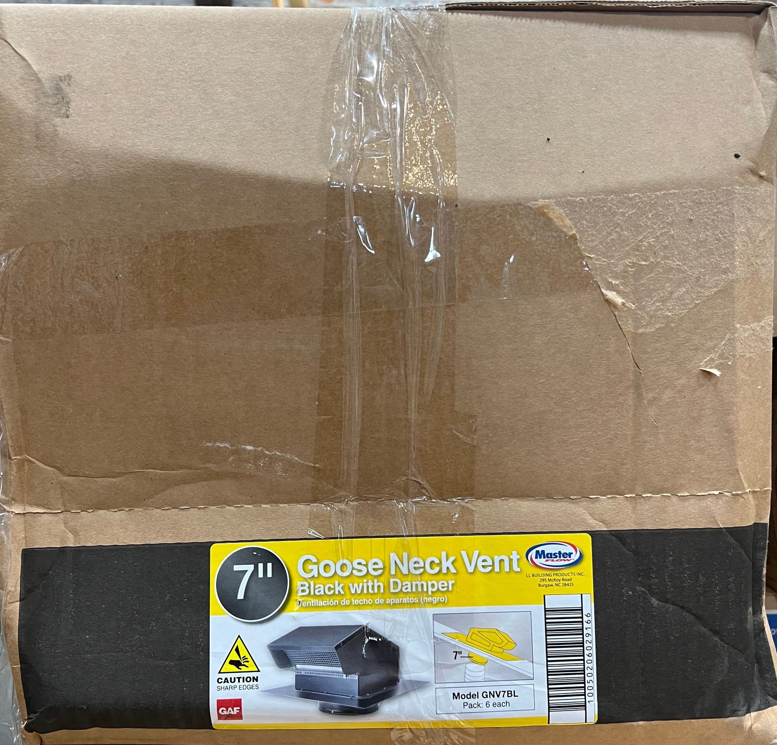 LOT OF 6 Master Flow 7 in. Goose Neck Vent – Roof Cap in Black
