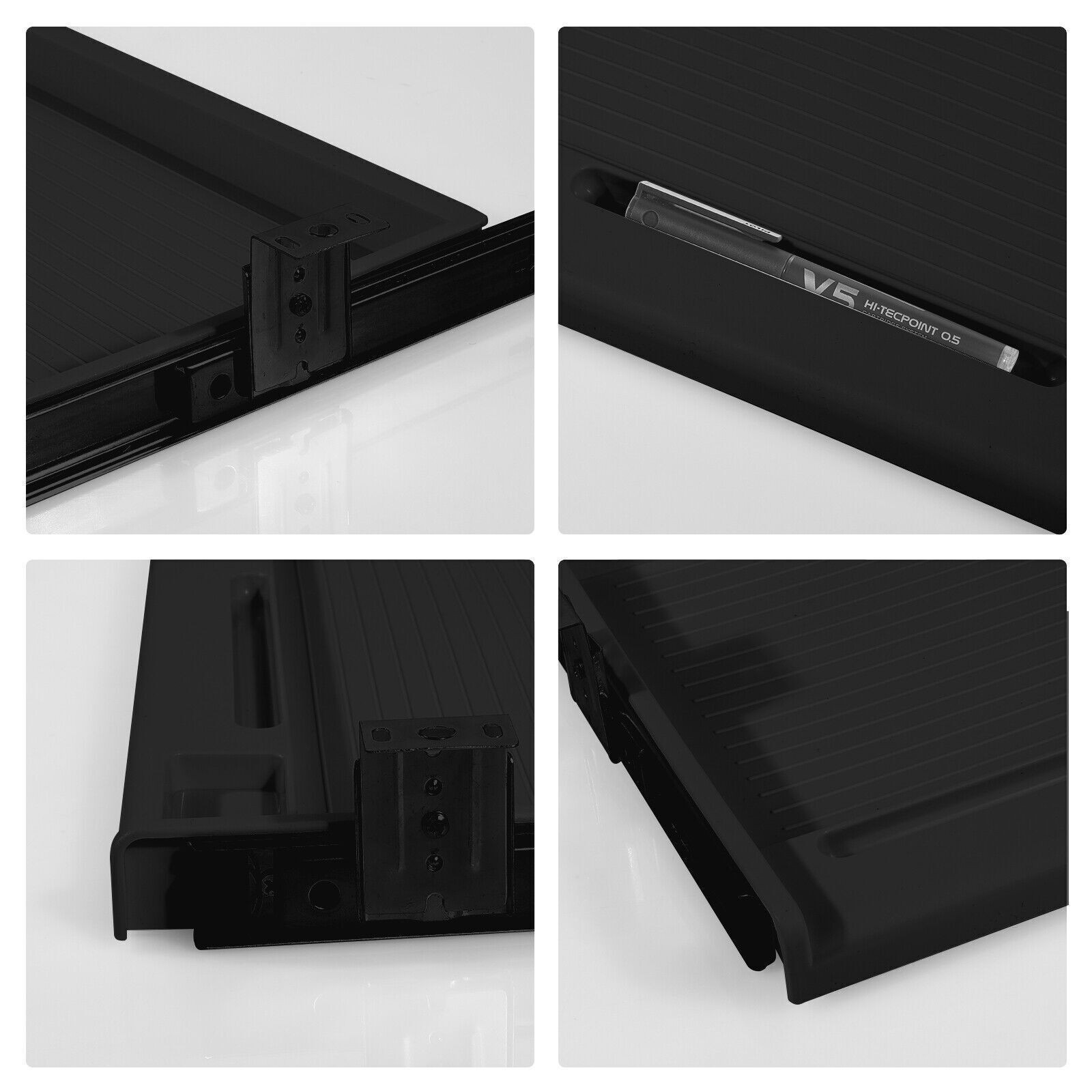 Under Desk Keyboard Tray Smooth Slide Out Space Saver Shelf w/ Pen Holder Office