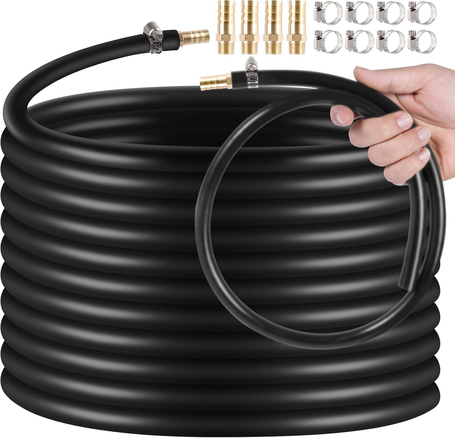 3/8 Inch Self Sinking Aeration Hose,100 Feet Weighted Pond Aerator Hose Kit 8…