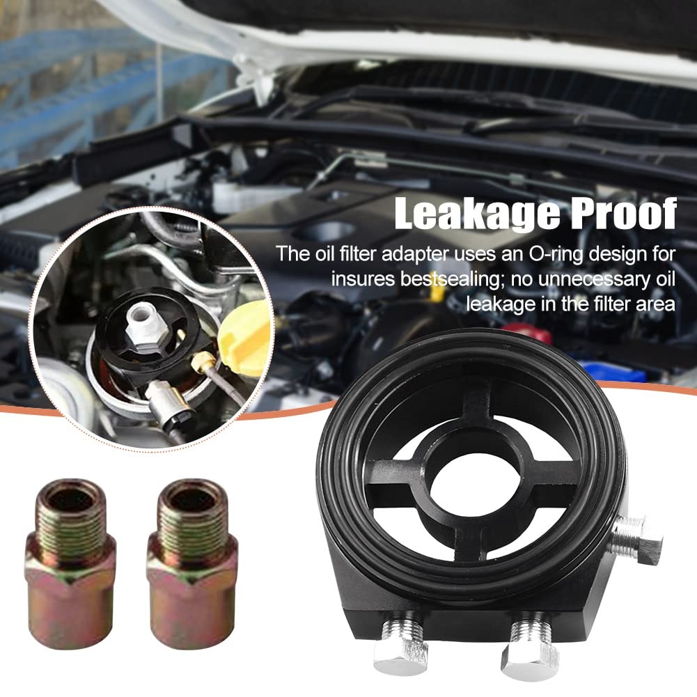 Oil Filter Sandwich Plate Thread Adapter, Universal Aluminum Oil Pressure Tem…