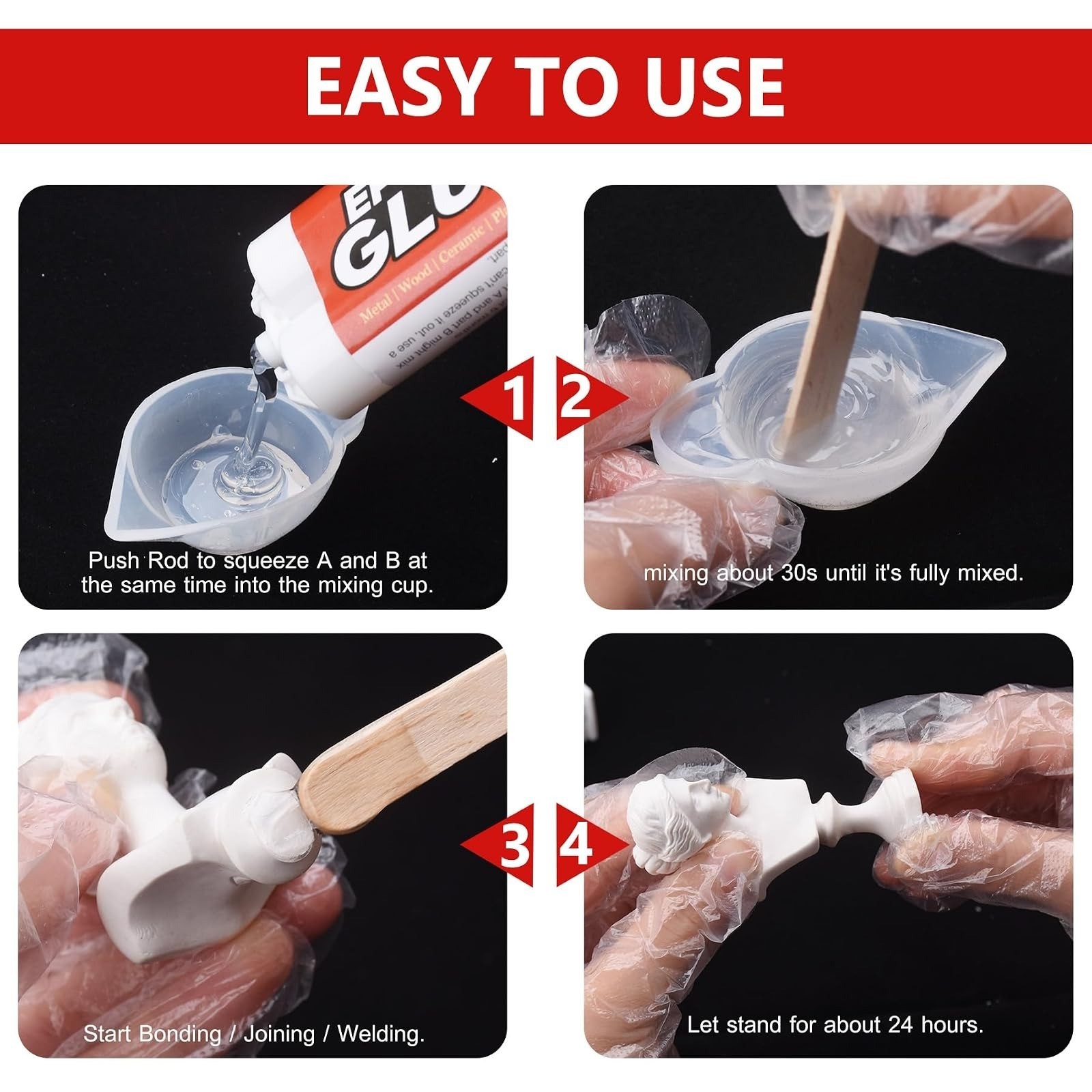5 Minute Epoxy Glue, Fast Curing 3.4oz Adhesive for Metal, Plastic, Glass