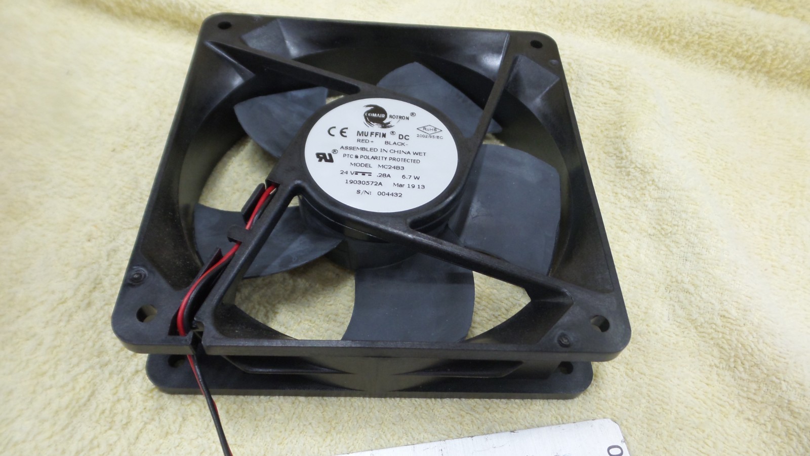 Comair Rotron MC24B3, 19030572A, 120mm, 24VDC, Brushless Fan, .28A, 6.7W, M11