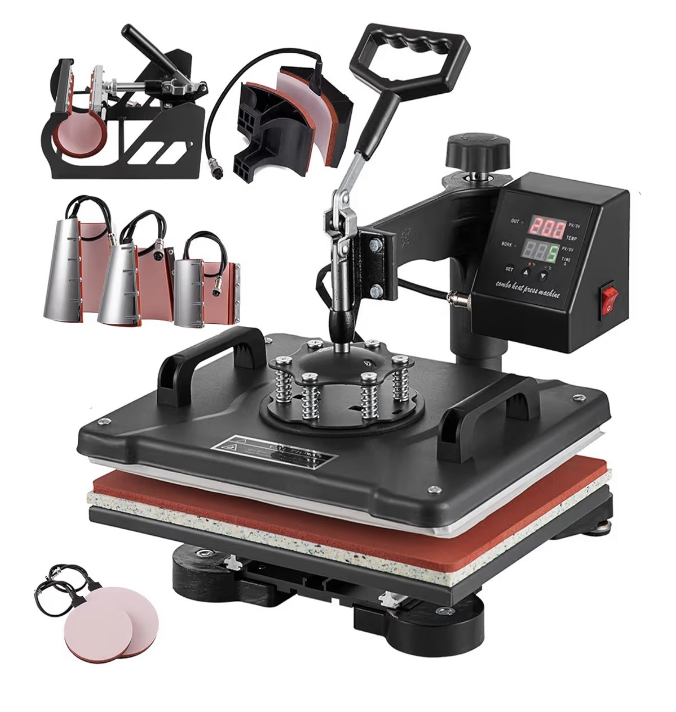 Heat Press Machine 8-in-1 Sublimation Printing Tool 15×12 Inches