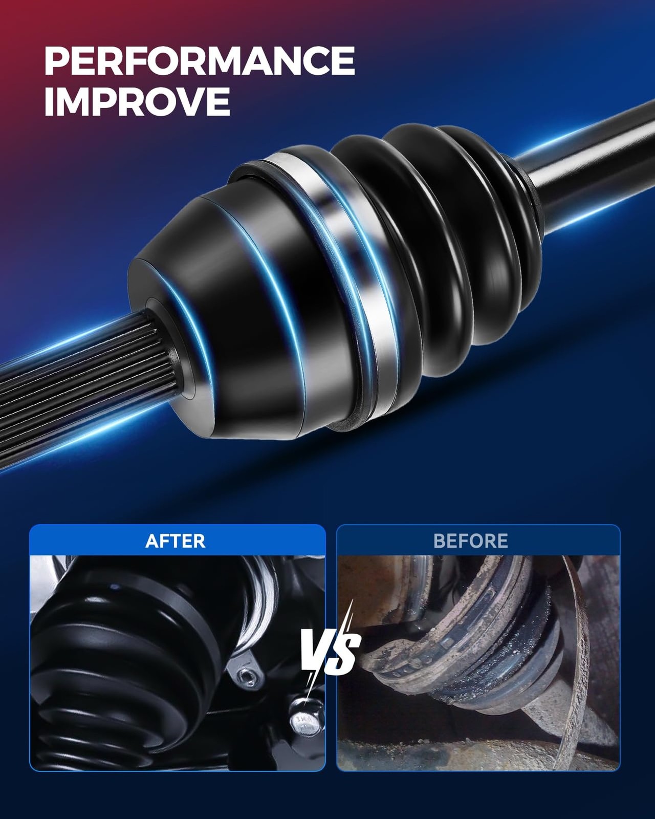 KAX Front CV Axle Shafts 18.1in for TRX400FA FourTrax Rancher AT 2004-2007, T…