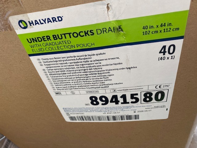 Halyard 89415 Under Buttocks Obstetrics Gynecology Drape 40″x44″ – CASE of 40