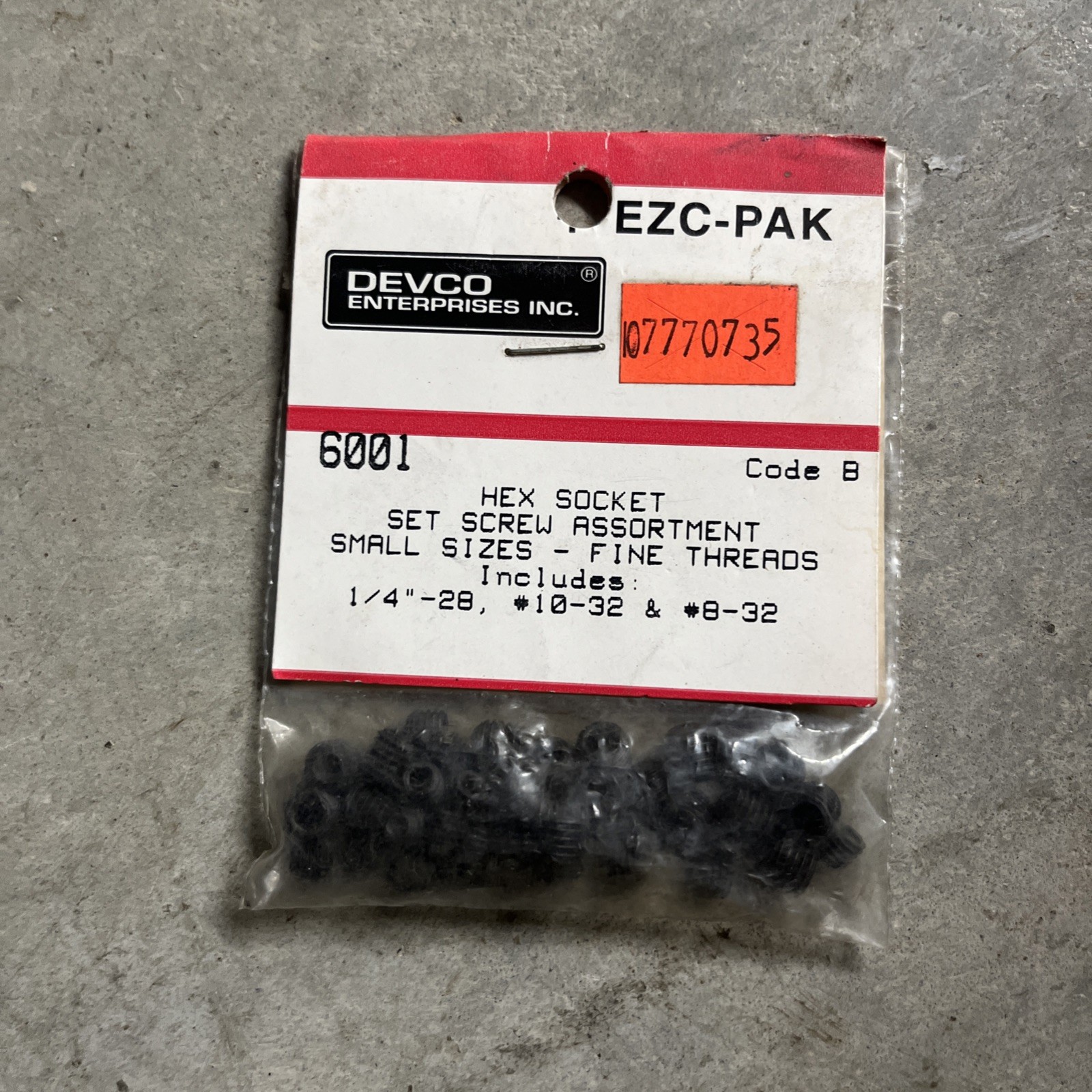 Devco Enterprises Inc Hex Socket Set Screw Assortment EZC-PAK Qty-49 See Details