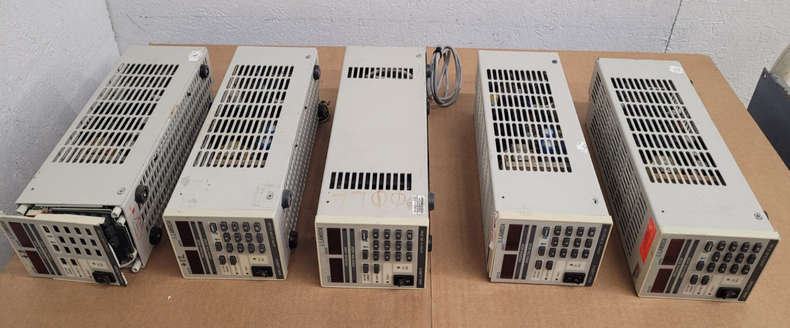 Lot of 5 Lambda Regulated DC Power Supply LLS5008, 0-8V 10A For Parts or Repair