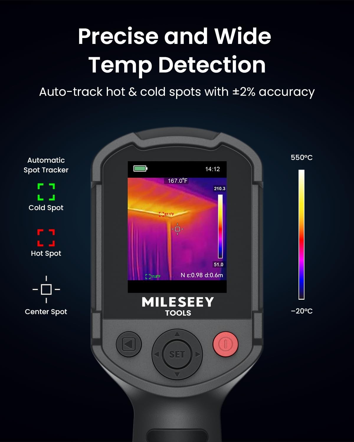 Handheld Infrared Thermal Imager – Super Resolution, Adjustable Emissivity