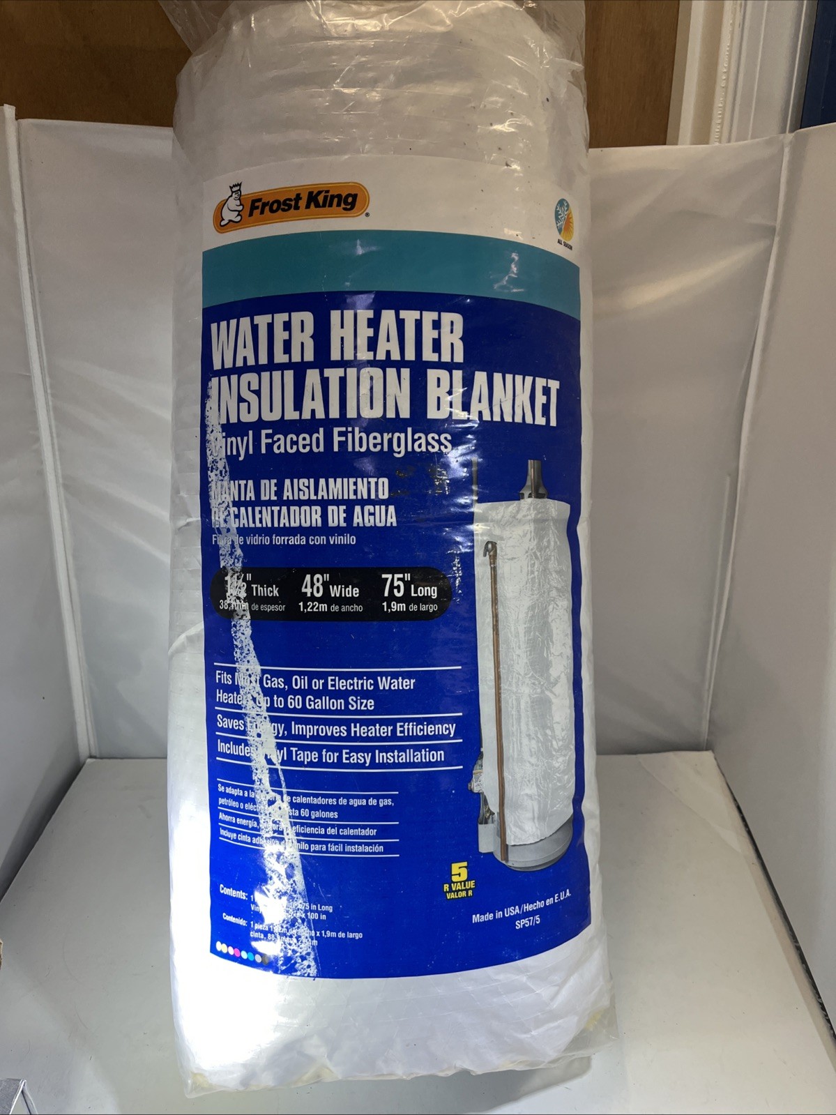 Frost King Fiberglass Water Heater Insulation Blanket Up To 60 Gallon 48” X 75”