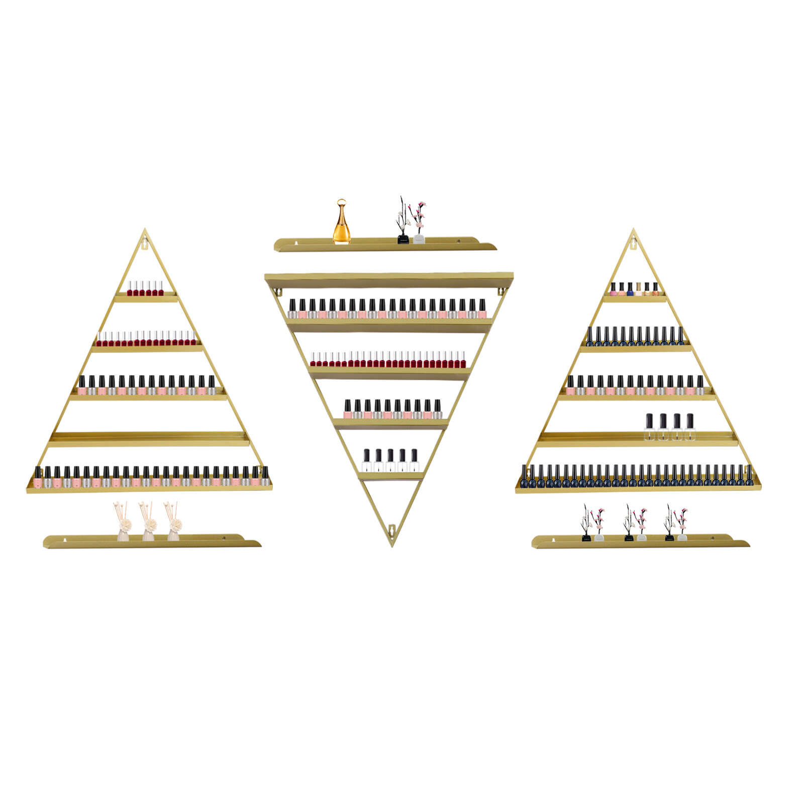 Triangle Display?Racks Wall-mount 5 Tiers Nail?Polish Display Shelves For Home