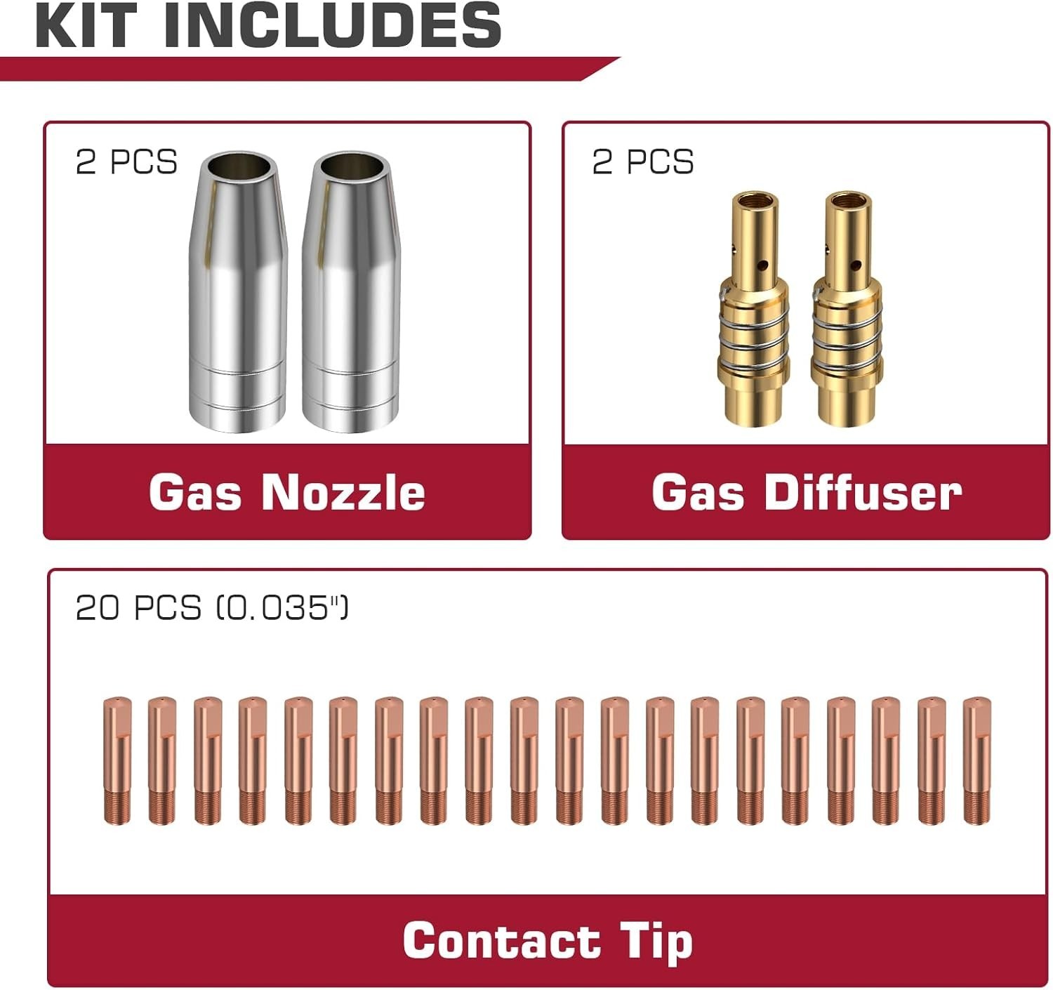 ARCCAPTAIN for MB15 15AK MIG Welding Gun Kit .035″ Contact Tip Nozzle Diffuse…