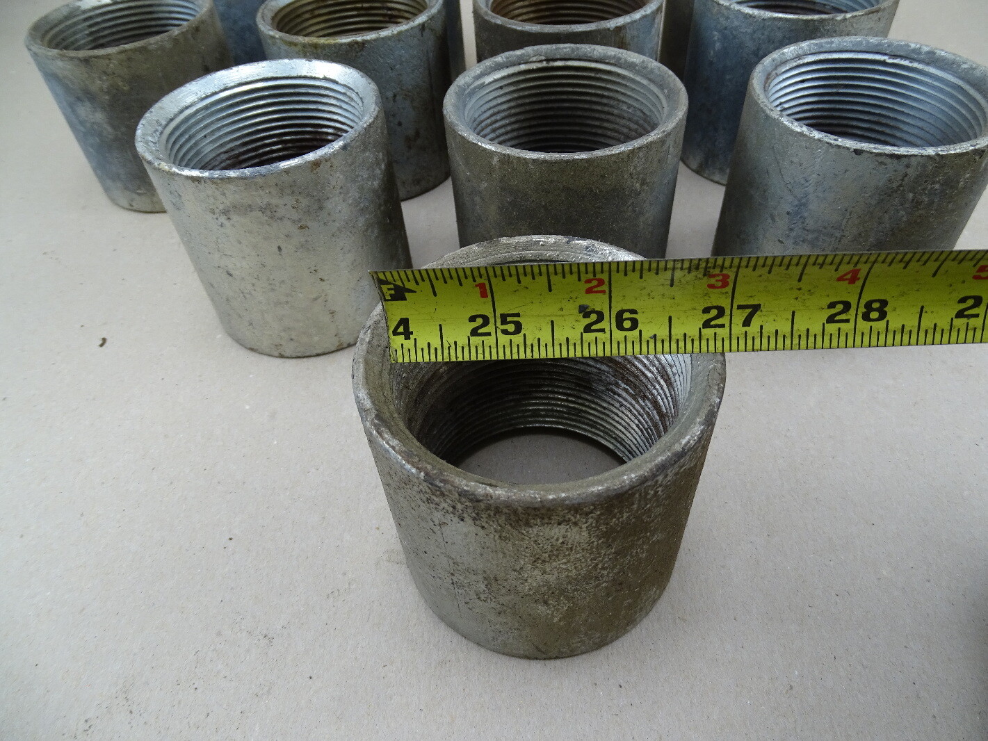 (12) 2-1/2 IN. NPT, 2.500″ Steel Threaded Pipe Coupler, Galvanized Iron, USA