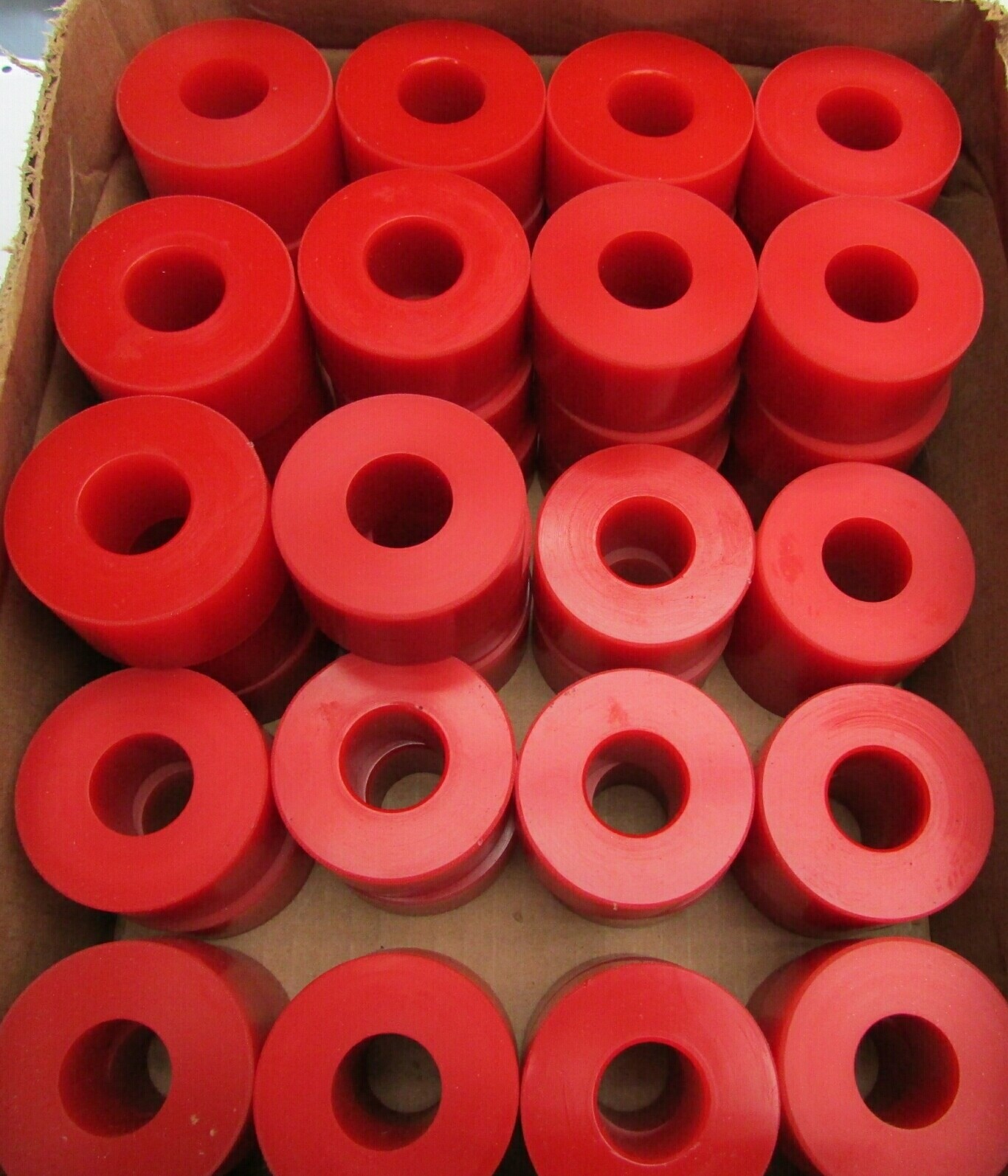 Red Resilient Urethane Bushings Shock Mounts Pucks 2.277″ OD x .956″ ID x 1.249″