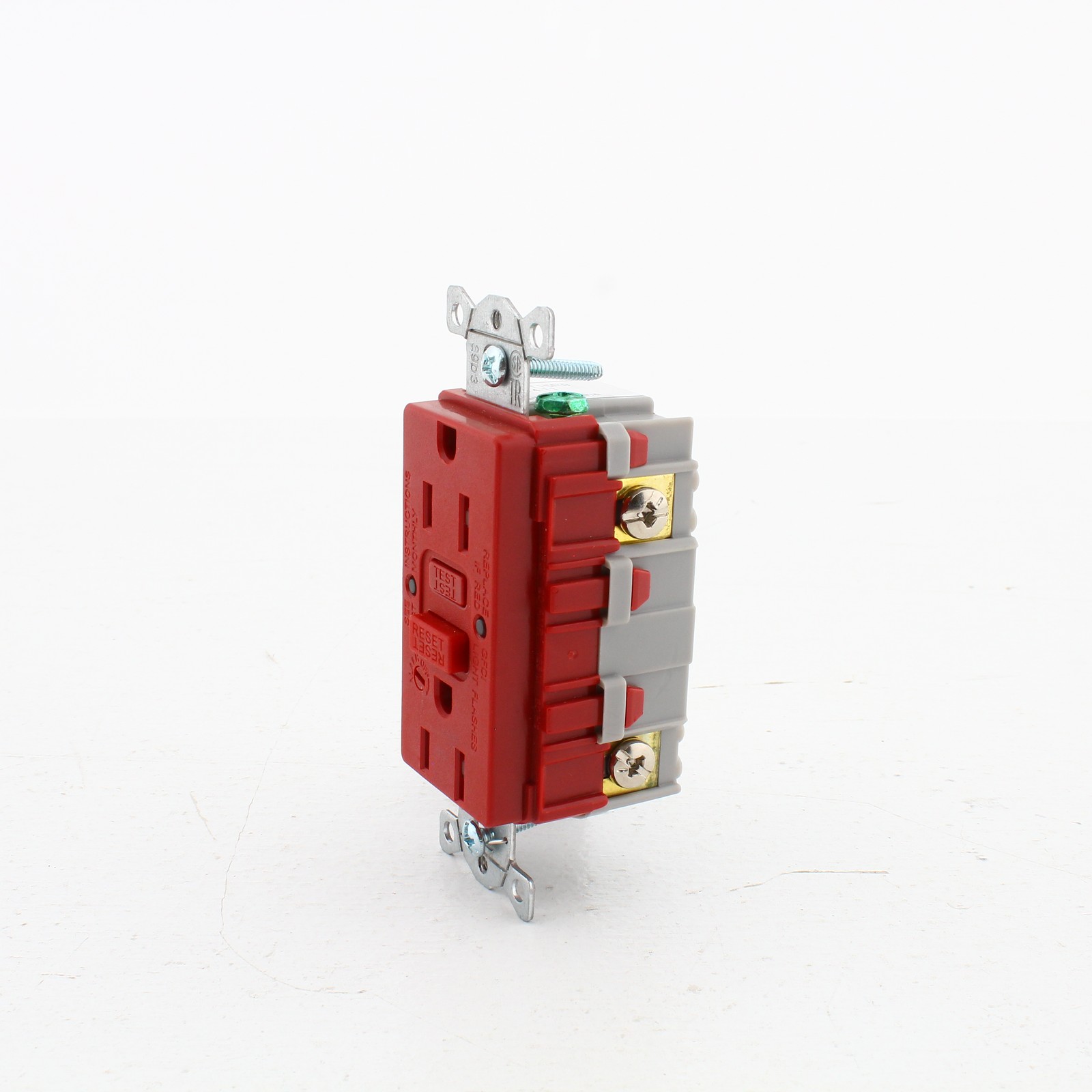 Hubbell GFTRST15RB Red 15A Self-Testing GFCI Tamper Resistant Receptacle w/Alarm