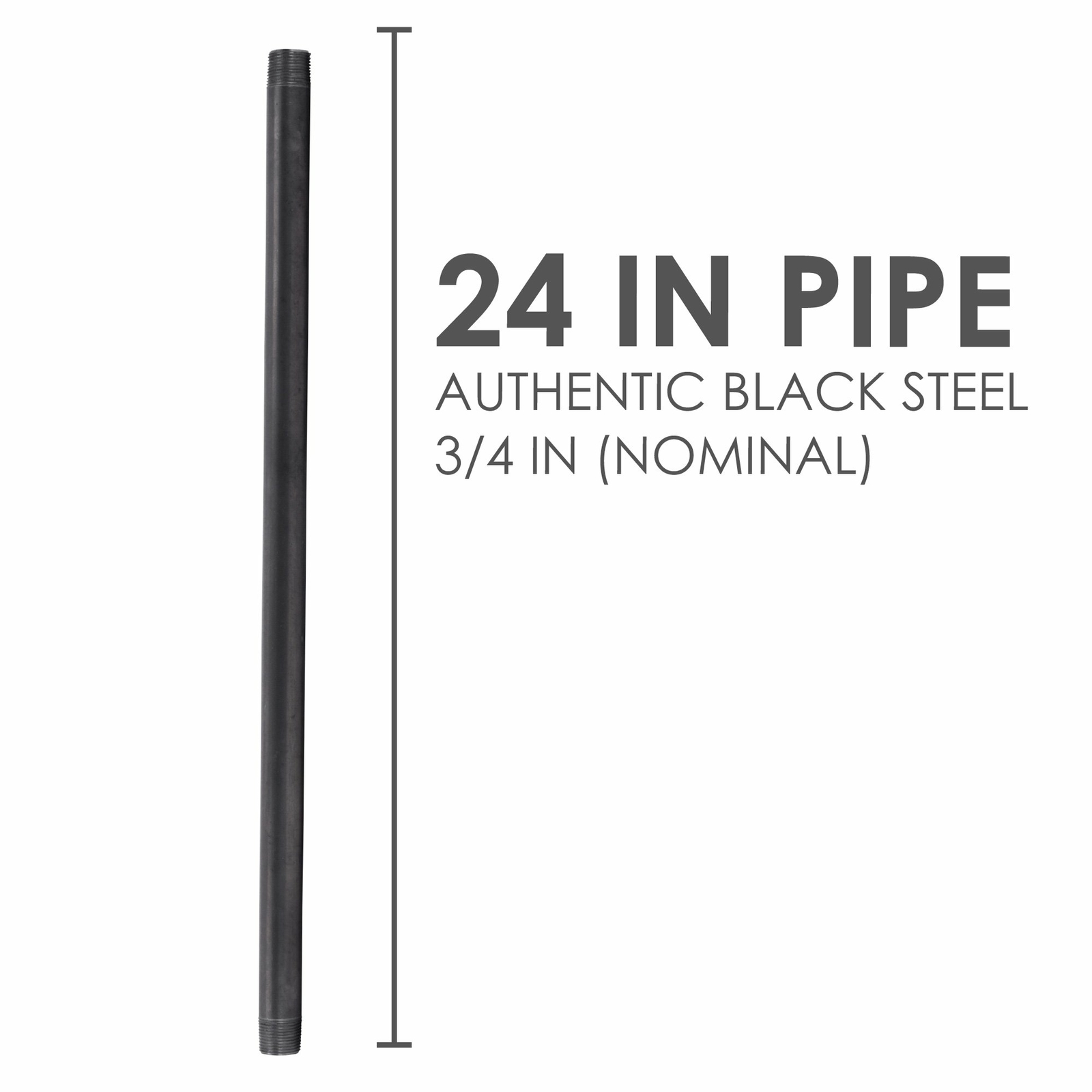 3/4 in. X 24 in. Black Pipe 4 Pack