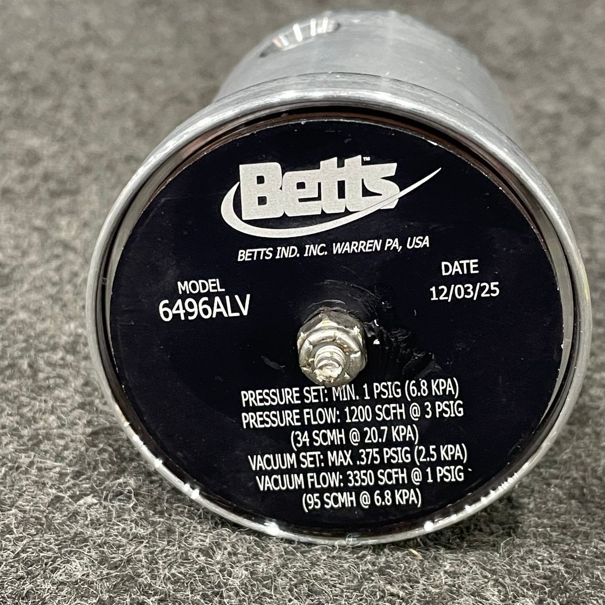 Betts Industrial Inc. 6496ALV , 406 Style Normal, Aluminum Pressure Vacuum Vent