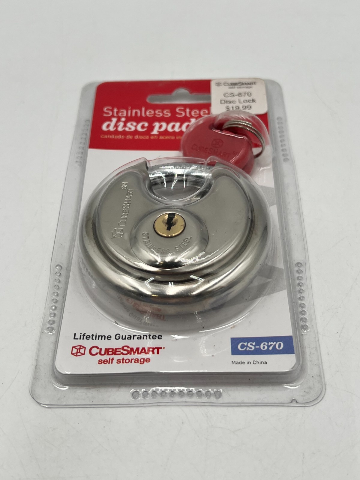 Heavy Duty Disc Padlock 2.75″ Stainless Steel Shed Gate Trailer Lock NEW