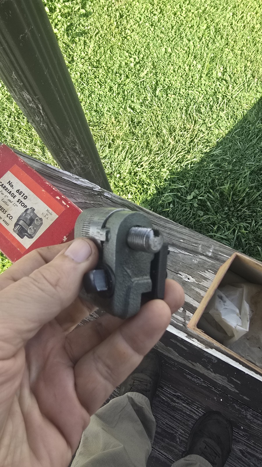 Micrometer carriage stop part #10-318 for a 6″& 12» Atlas Craftsman metal lathe