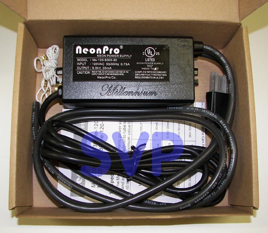 ** UL Listed 9kV / 9,000 volts (6.5kV RMS) NEON SIGN TRANSFORMER POWER SUPPLY