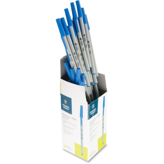 Business Source BSN37532 Ballpoint Stick Pens Blue Ink 60/Box