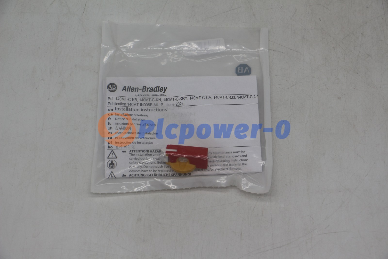 New 140MT-C-KRY Allen Bradley Red/Yellow Lockable Operating Knob