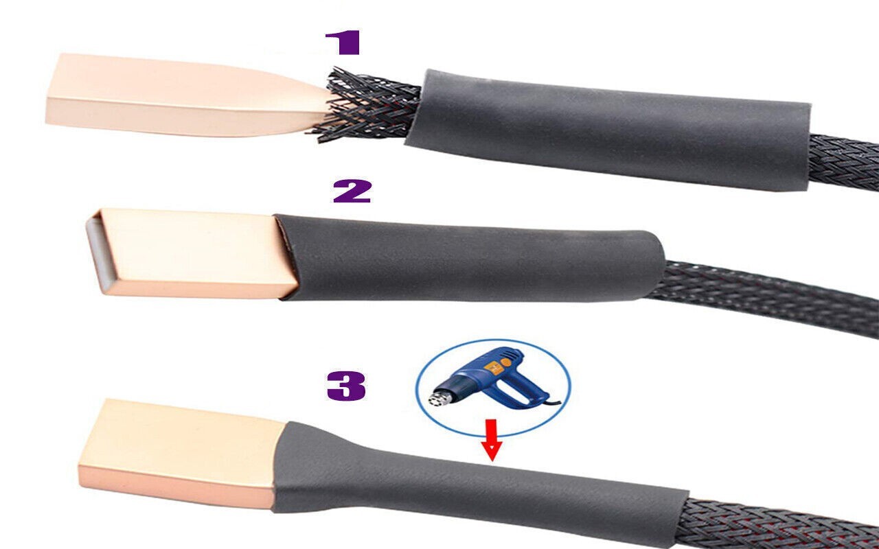 Marine Waterproof Heat Shrink Tubing Glue Adhesive Lined Black or Red 3:1 Ratio