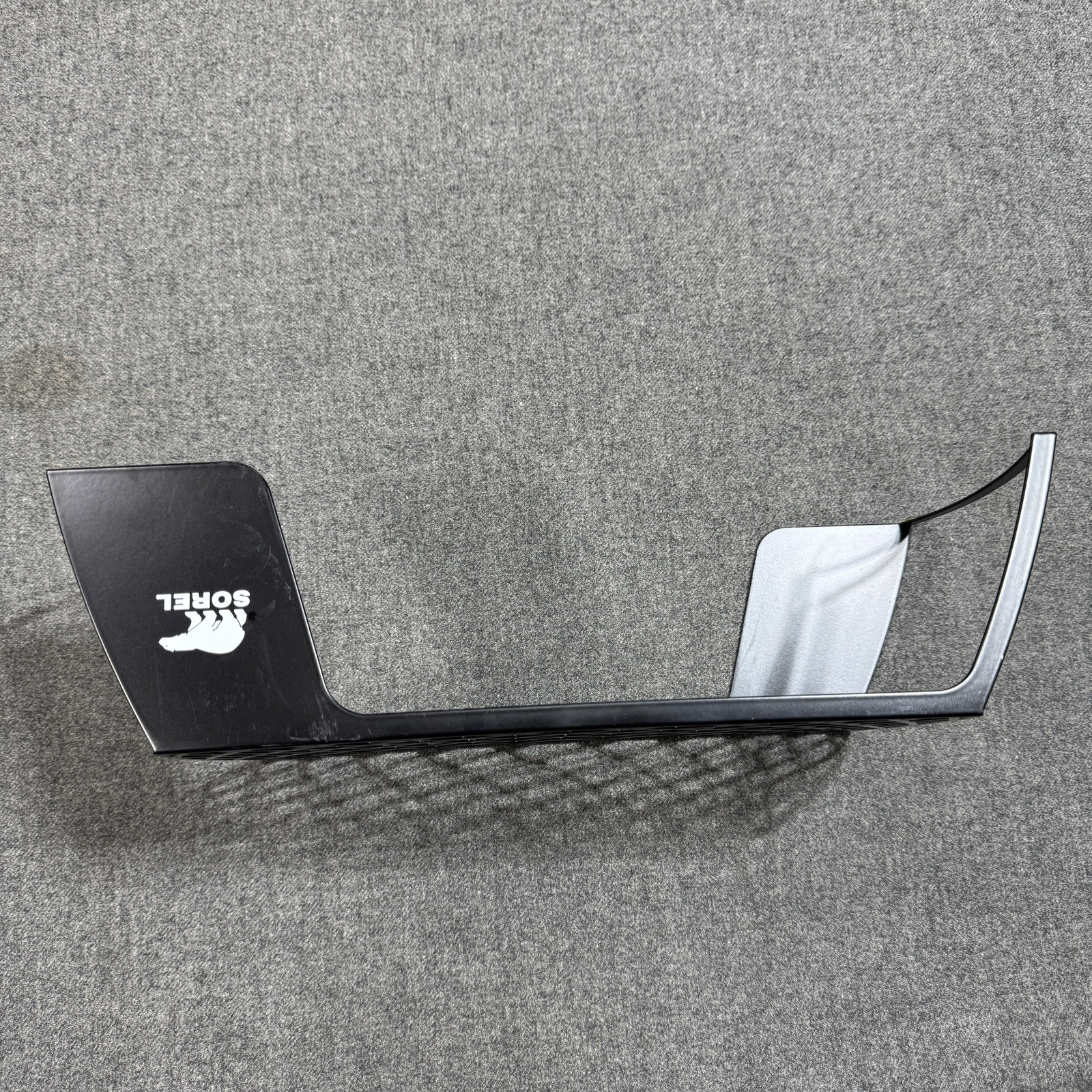 Sorel Shoe Stand Store Display Metal Black Grate Top Retail Graphic Logo