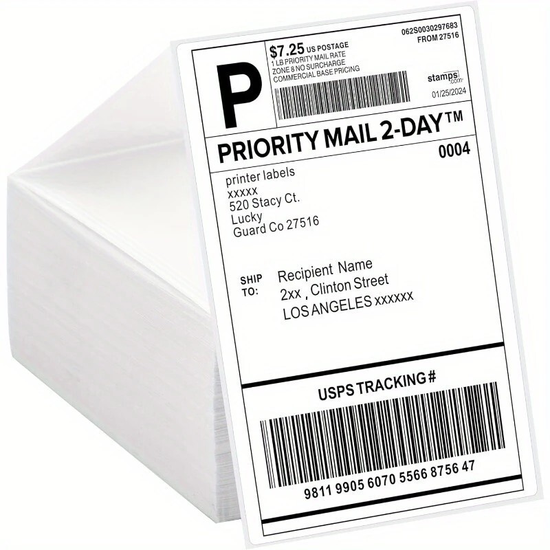 500Pack 500 4×6 Thermal Shipping Labels Foldable Any Prints Thermal LabelmPaper