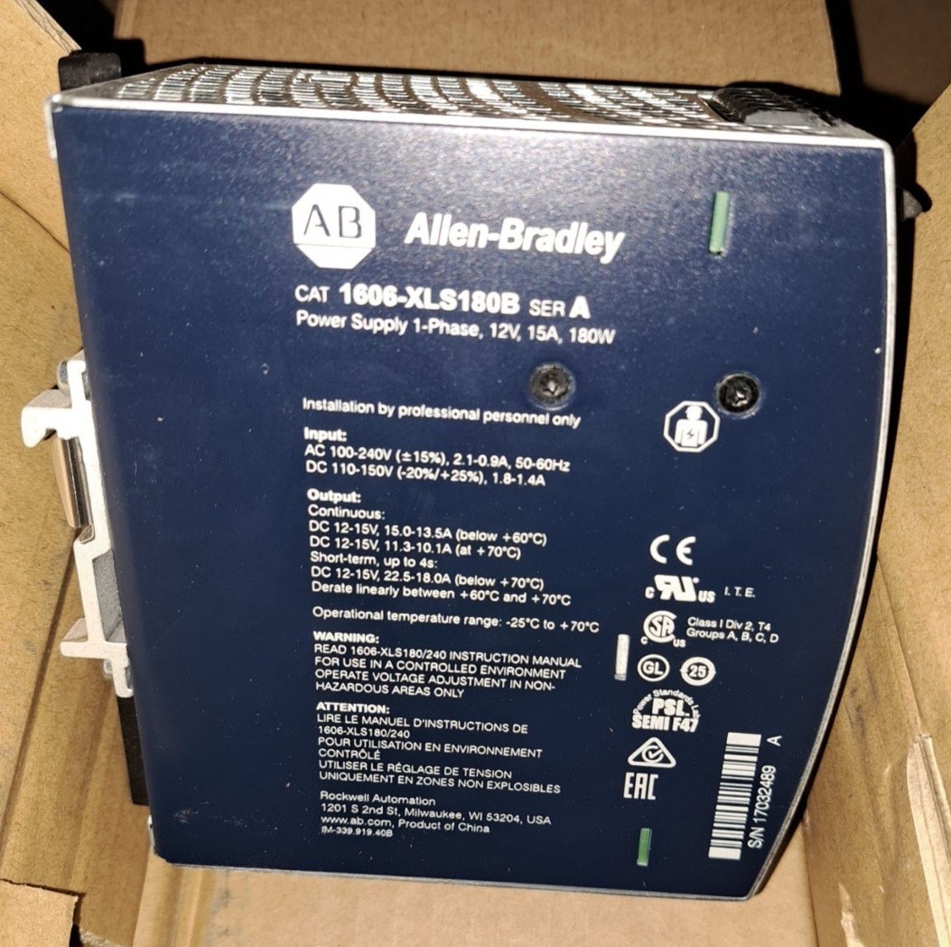 New Allen Bradley Power Supply 1606-XLS180B 1606XLS180B Ser A NextDay Air Availa