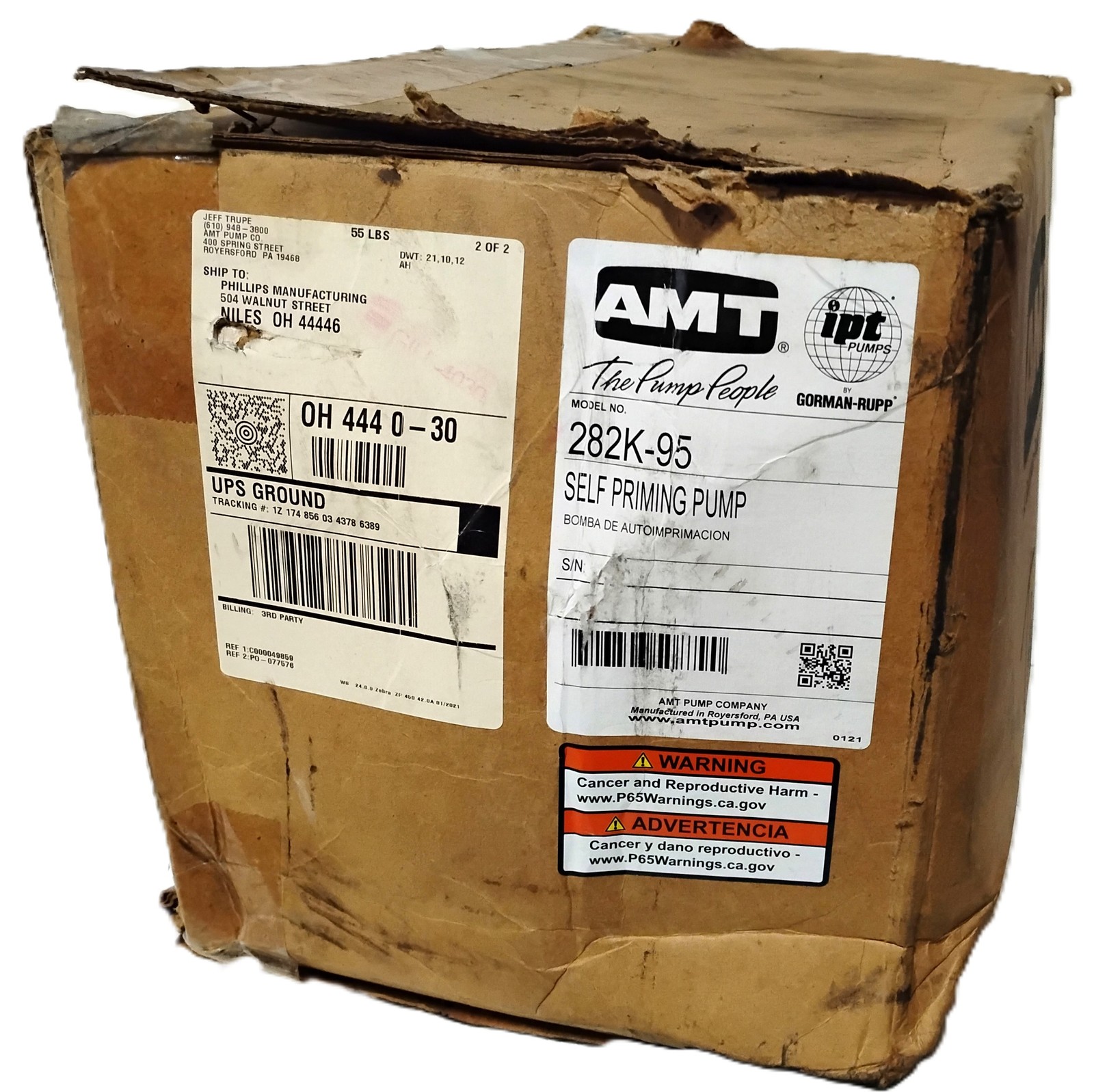 AMT 282K-95 1-1/2″ NPT 230/460 V 1 HP Cast Iron Self-Priming Centrifugal Pump