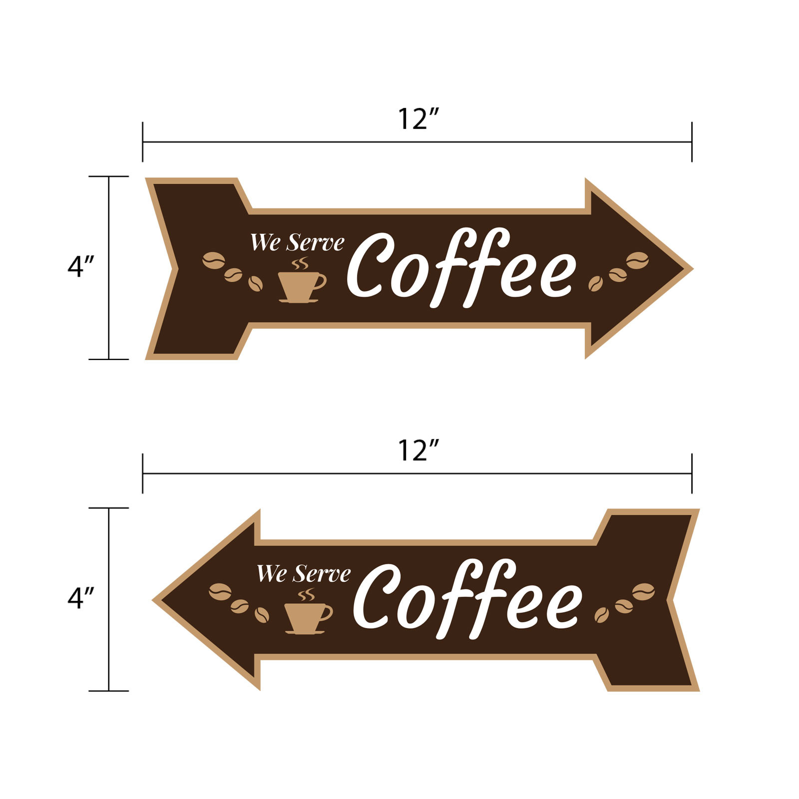 Arrow Shape We Serve Coffee 12×4″ Wall or Door Sign | Funny Home Decor