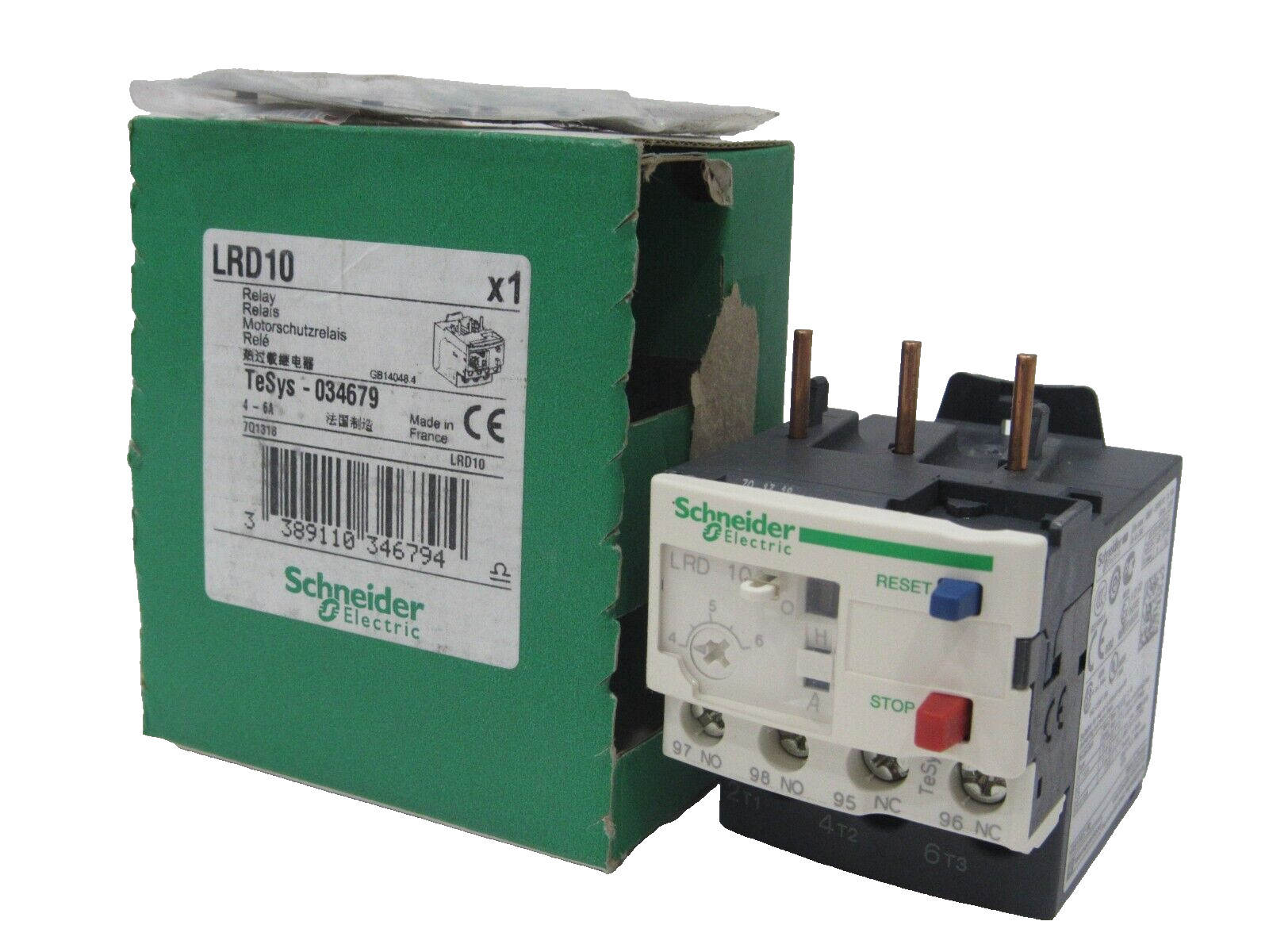 NEW SCHNEIDER ELECTRIC LRD-10 OVERLOAD RELAY LRD10