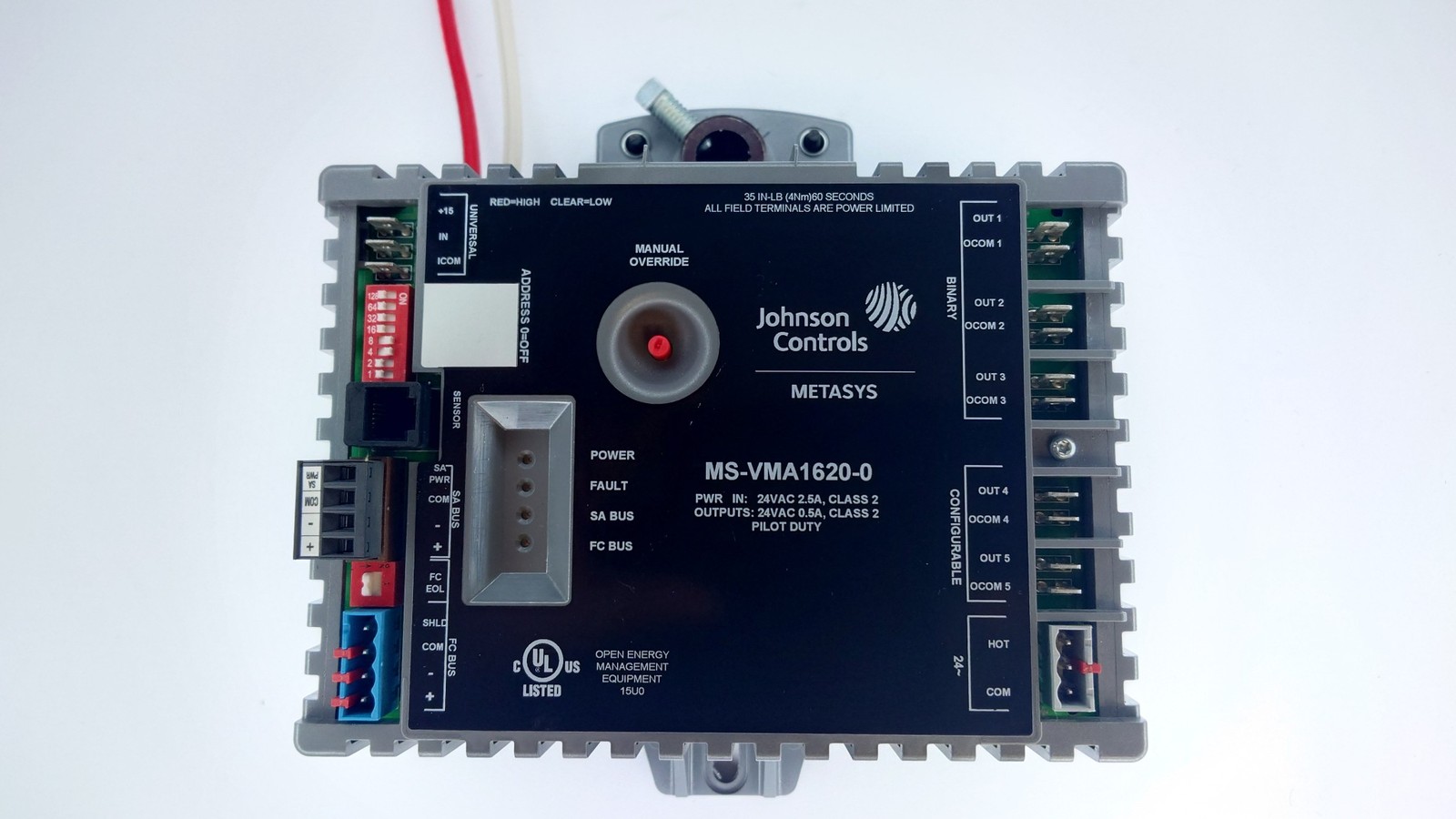 JOHNSON CONTROLS Metasys MS-VMA1620-0 Air Volume Controller, 35 IN-LB