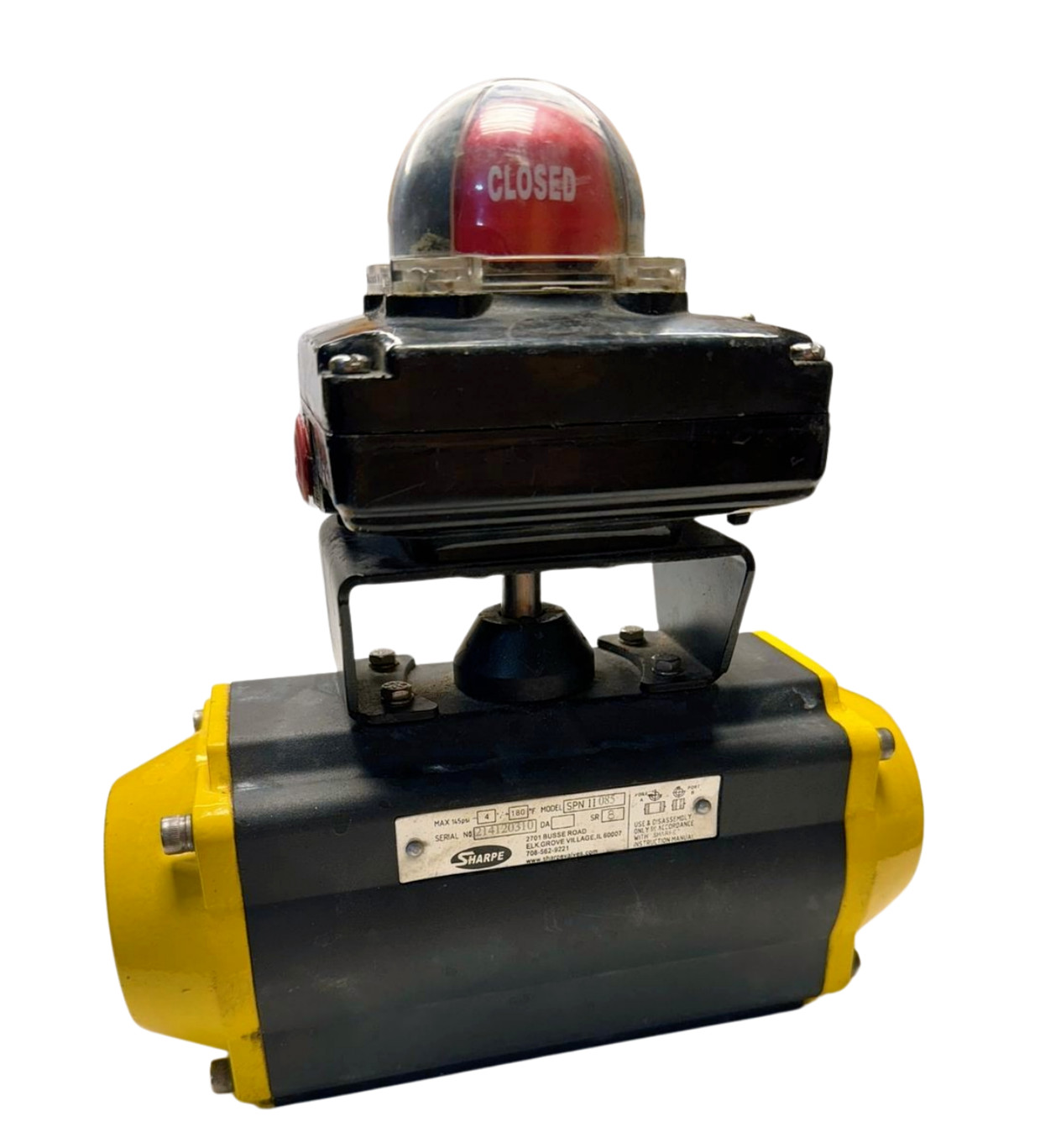 Sharpe SPNII085 Actuator w/SLXS4MH10 WT Limit Switch Indicator & 7019-9DB Coil