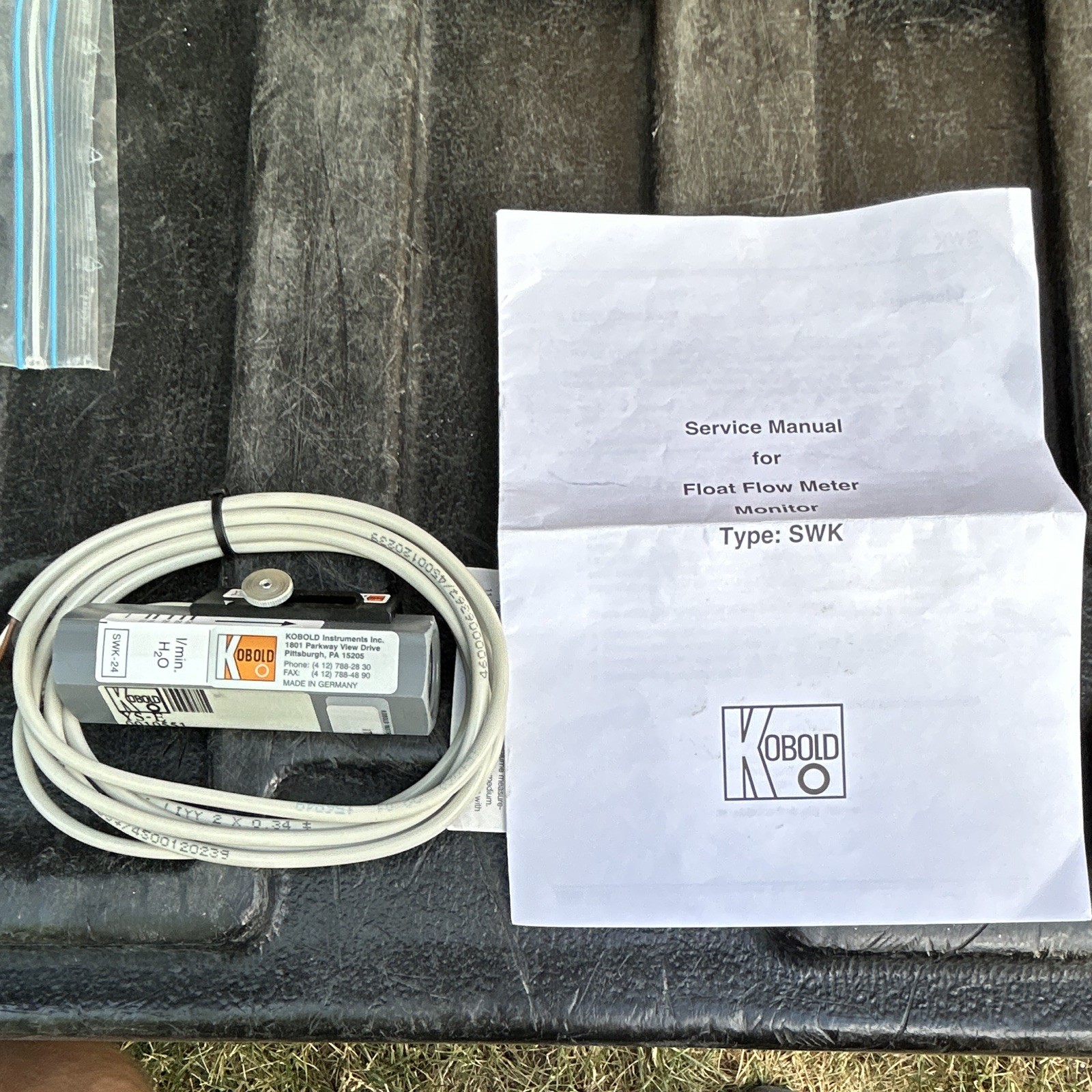 Kobold SWK-1324 Float Flow Meter Monitor 1 in Port 13-24 l/min H2O