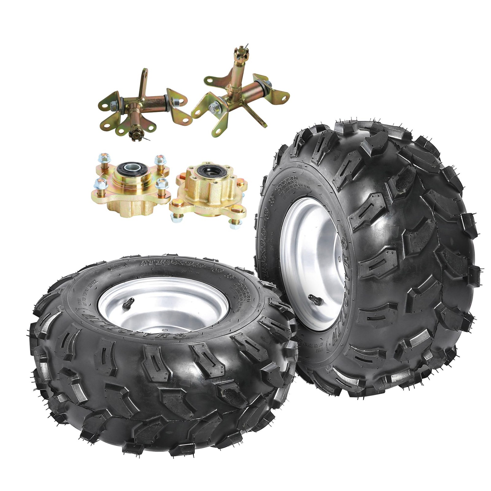 2 Pack 18×9.5-8 4 Hole 110mm Go Kart Tire&Rim ATV UTV Mini Bike Lawn Mower TK054